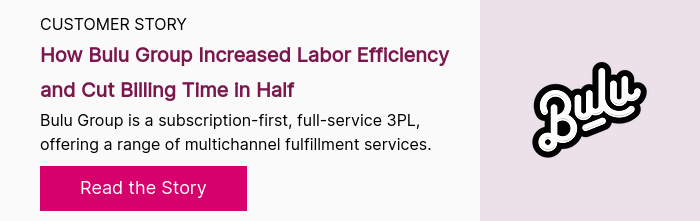 CUSTOMER STORY How Bulu Group Increased Labor Efficiency and Cut Billing Time in Half  Bulu Group is a subscription-first, full-service 3PL, offering a range of multichannel fulfillment services. 